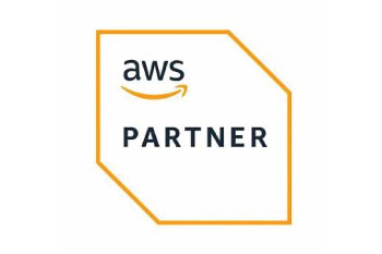 Logo featuring the text 'AWS PARTNER' with an Amazon symbol in orange.