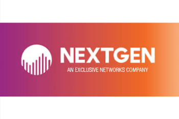 Logo of NextGen, an Exclusive Networks company, featuring a gradient background and stylized graphic elements.